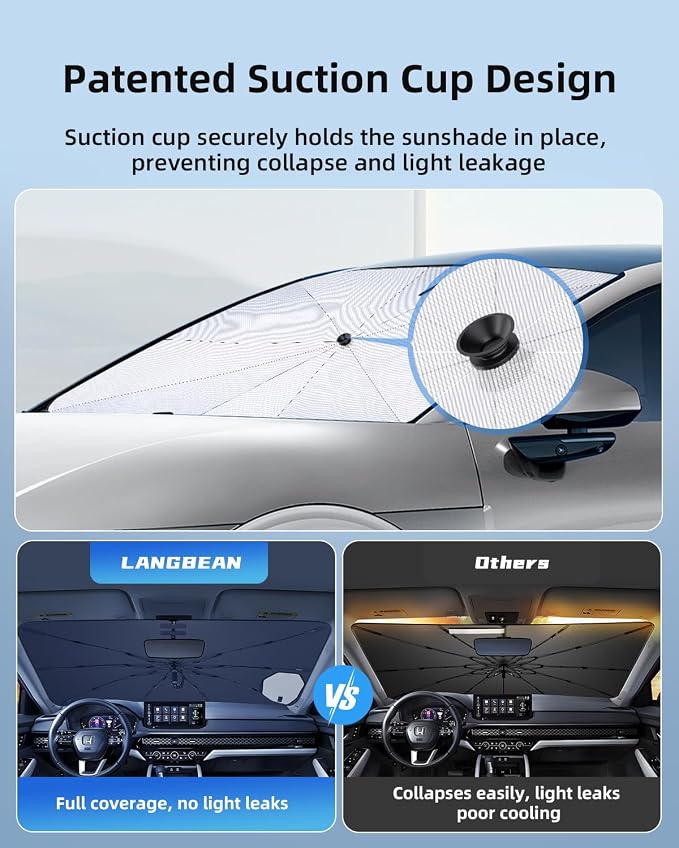 LANBEAN Windshield Sunshade & Center Console Organizer for 2023-2026 Honda Accord, Interior Accessories Bundle for 2025-2026 Accord