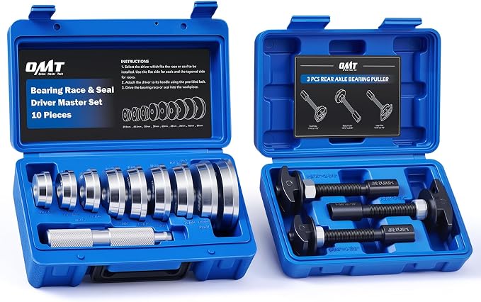 Orion Motor Tech 9pcs Truck Hub Seal Installer Kit & 13pc Rear Axle Bearing Puller, Bundle