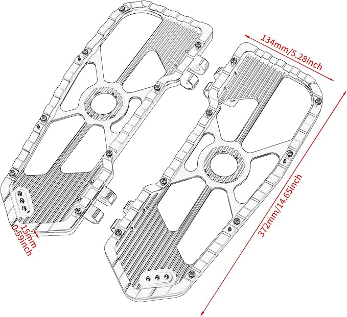 Motorcycle Driver Floorboards Front Footboards Pedal Offroad Rider Foot Pegs Fit for Harley Touring Road King Road Glide Electra Glide Street Glide Softail Dyna (Black Edge)