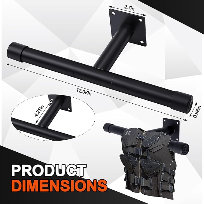 Yaocom Weight Vest Hanger Wall Mount Heavy Duty Tactical Gear Police Vest Holder Motorcycle Helmet Rack Stand for Gym Home Garage Train Armor Breastplate Backpack Organizers