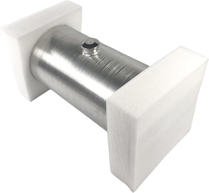 JSD 5 Gallons 8" x24" Aluminum Spun Round Gas Tank With Bracket Center Fill 1/2" NPT Outlet