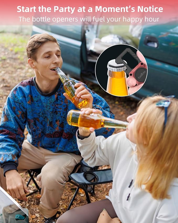 ExtreLife Keychain, Works with Apple Find My, Bottle Opener, Carabiner Car Key Chains with Gps Tracker