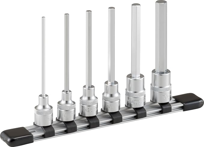 TONE Long Hex Socket Set with Socket Holder HH306L 3/8" Inch Drive 6-Piece