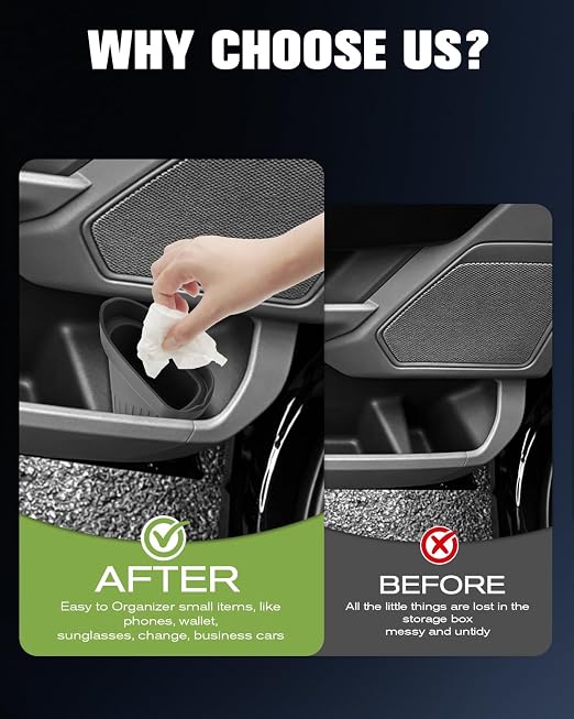 Silicone Car Trash Bin for Door 2026 F150 XLT Car Door Trashcan Trash Holder for2021-2026 F150 Raptor Accessories (STX/XLT/Lariat/Tremor/King Ranch/Platinum/Limited) Driver Passenger Door Bin Flexible