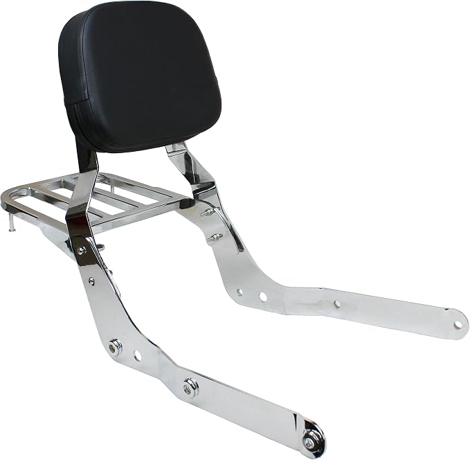 YHMOTO Passenger Sissybar Backrest with Luggage Rack for Honda Shadow Aero 750 VT750C 2004-2023 (Style B-Chrome)