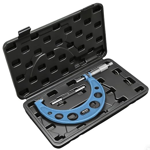 HDLNKAK Outside Micrometer Set, 4-5" Machinist Micrometer, 1 Pcs Machinist Tool Set, 0.0001" Graduation Micrometer Set, Alloy Precision Micrometer, Micrometer Standard Set with Case