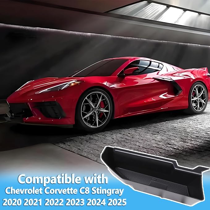 Sekhyna Navigation Screen Back Storage Box Compatible Chevrolet Corvette C8 2020-2025,Dash Organizer Tray,Center Console Phone Insert Auxiliary Storage Tray Interior Accessories