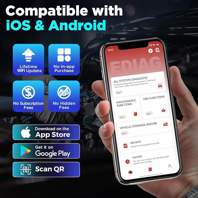KINGBOLEN Soloscan for BMW/Mini/Rolls-Royce OBD2 Scanner Bluetooth, Bidirectional Test Diagnostic Scan Tool with All Resets, Full Systems Car Code Reader for Android & iOS, No Subscription Fees