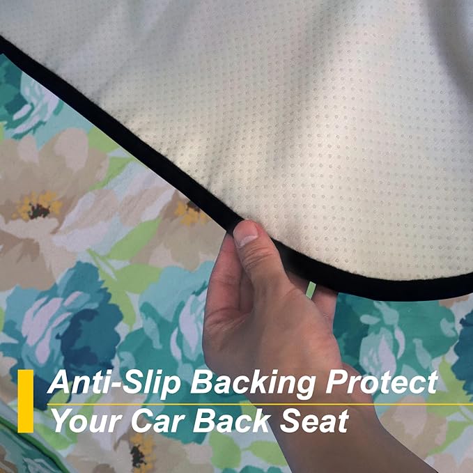 Back Seat Cover for Car Trucks Van SUV Jeep,Waterproof Rear Bench Towel Seat Covers for Dogs and Kids,Automotive Backseat Protector (Chrysanthemum)
