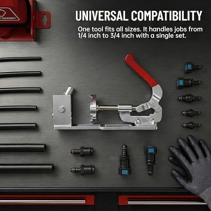 Professional Fuel Line Quick Connector Tool Kit,Universal Fuel Line Fittings Installation Tool Kit, AN Hose Fitting Installation Tool for Sizes 1/4" to 3/4" & 4AN to 12AN