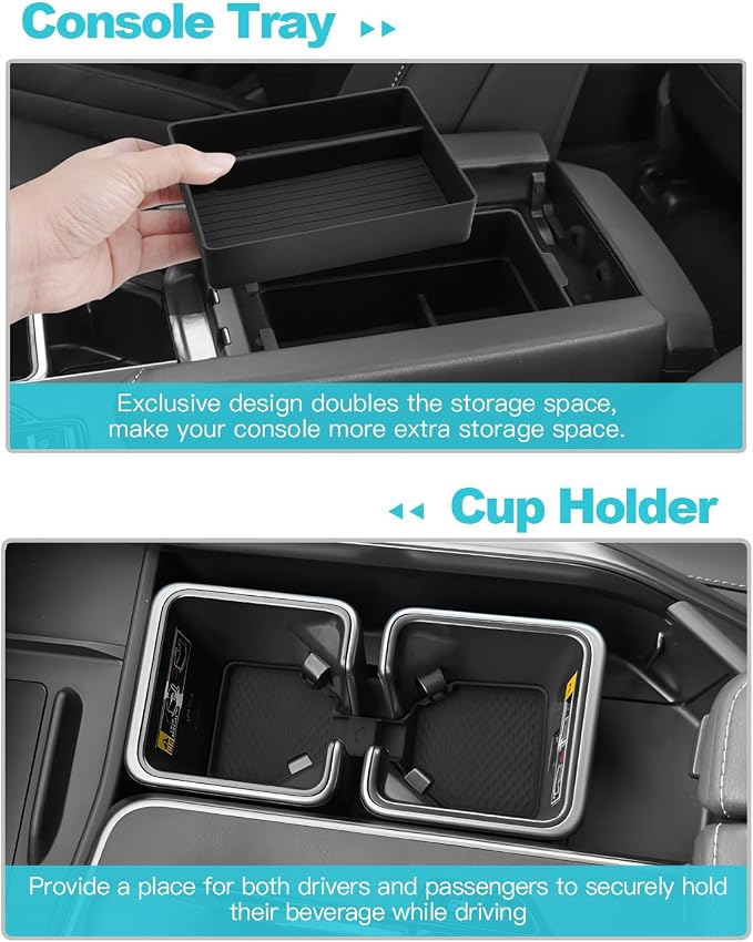 CDEFG 4Pcs for 2026 Lexus TX Center Console Organizer for 2024 2025 2026 Lexus TX 350/500h/550h+ Accessories Middle Console Tray Armrest Storage Box Dasboard Storage Tray Cup Holder