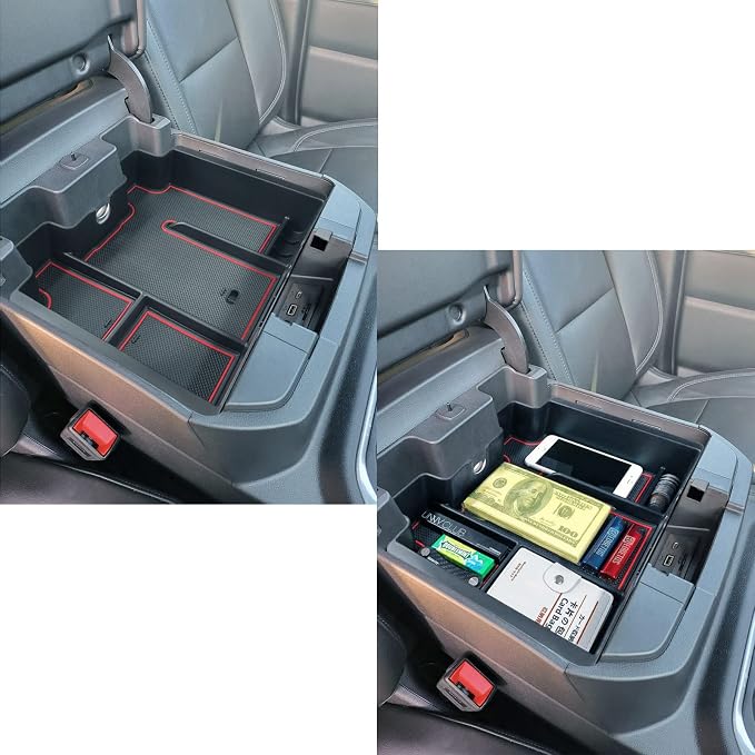 EDBETOS Center Console Organizer Tray and Full Size Center Console Organizer Tray for 2019-2022 Chevy Silverado/GMC Sierra 1500 and 2020-2023 Silverado/GMC Sierra 2500HD 3500HD