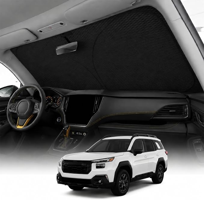 REEVAA 2026 3rd Pro Windshield Sunshade for 2020-2026 Subaru Outback | Dual-Layer Heat & Sun Defense, OEM Design | Foldable Sun Shade Car Accessories with Storage Bag