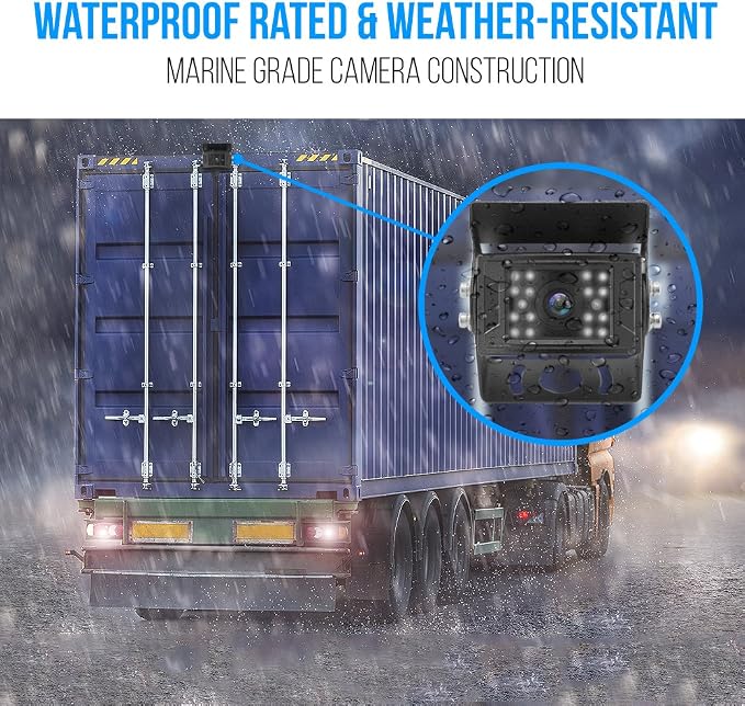 Pyle 7’’ Monitor Vehicle Safety System - Built in 2.4Ghz Antenna Wireless Video Transmitter & Receiver Waterproof Rated 1 Camera Connectivity w/ Night Vision for Bus Truck Trailer Van