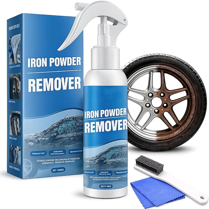Multi-functional Quick-Acting Rust Removal Spray, 30/100ML Instant Rust Remover for Metal, Car Wheels, Tools & Bikes, Fast-Acting Iron Powder Remover, Restores Shine & Prevents Oxidation (100ml)