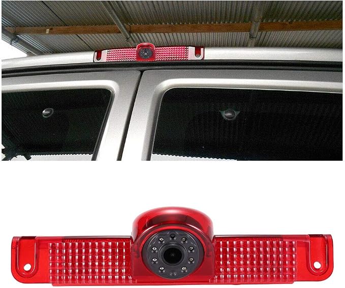 1280 * 720 Pixels Car Third Roof Top Mount Brake Lamp Camera Brake Light Rear View Backup Camera Replacement for Chevrolet Express GMC Savana Vans Exporer Vans Cargo 2003-2018 +7" Reverse Mirror
