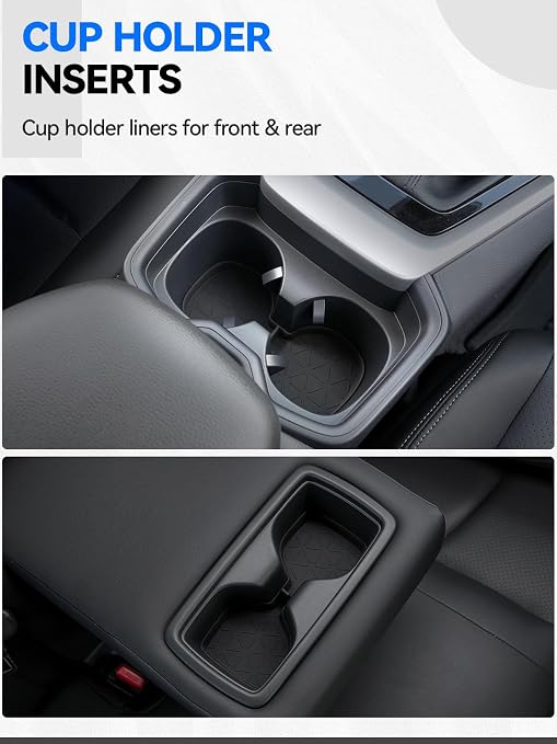 ELECFRESH 2PCS Door Side Trash Can and 6PCS Center Console Organizer Tray Compatible with 2019-2024 2025 Toyota RAV4