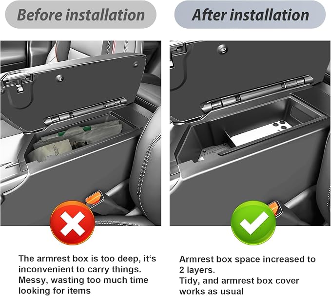 SKTU 2Pcs 2024 2025 2026 Chevy Equinox EV Center Console Organizer 2024-2026 Equinox EV (LT/RS) Console Tray Lower Console Tray 2024 2025 2026 Chevy Equinox EV Accessories Under Console Organizer