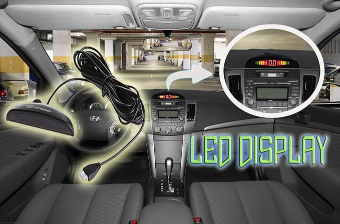 ZONETECH Car Reverse Backup Radar System - Premium Quality 4 Parking Sensors Car Reverse Backup Radar System with LED Display (50 Pack)