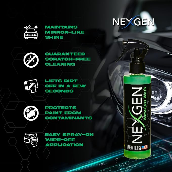 Nexgen Premium Quality Waterless Car wash & Ceramic Spray - Complete Pack for Car wash and Ceramic Coating to Get Unbelievable Shine (8oz)