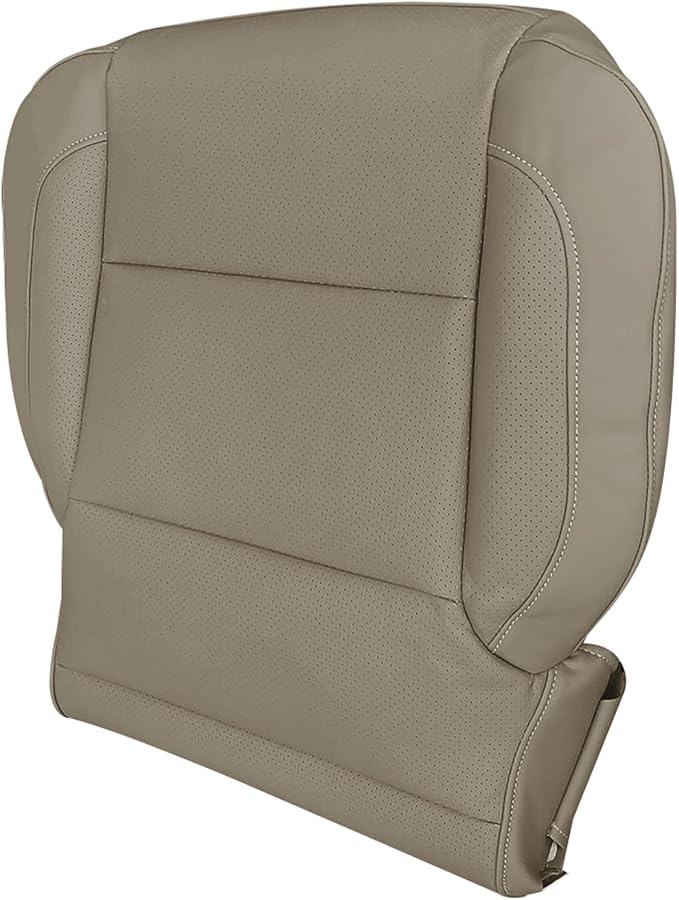 Replacement Driver Side Bottom Seat Cover Perforated | Fits for Chevy Silverado GMC Sierra 1500 2500 3500 2015-2019 Tan (Bottom and Top Back)