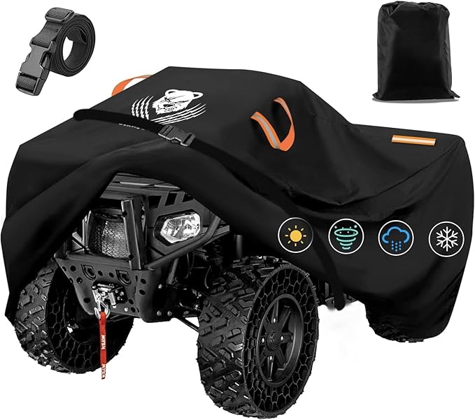 ATV Covers Waterproof Outdoor,4 Wheeler and Quad Cover,Durable and UV-Resistant,All Weather Protection Four Wheeler Cover,Fit for Polaris Honda Yamaha Kawasaki Suzuki-86.6x38.6x41.7