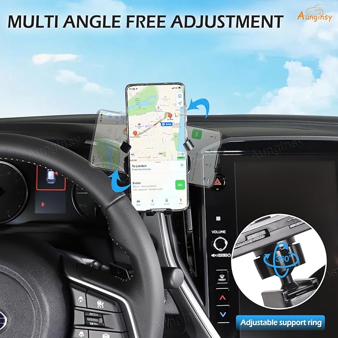 Car Phone Holder Compatible with Subaru Crosstrek 2024+ & WRX 2022+, Center Console Air Outlet Vent Panel Cell Phone Mount Dashboard Hands-Free Universal Mobile Phones Navigation Bracket Accessories