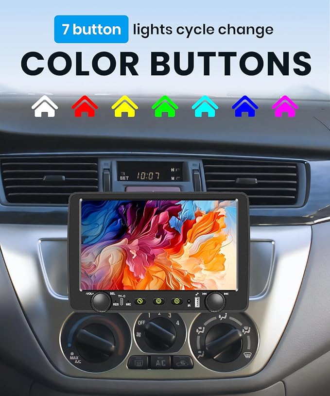 Rimoody Single Din Car Stereo with Wireless Carplay & Android Auto, 9 Inch Touchscreen Car Audio Receiver, Mirror Link, Bluetooth Handsfree/FM/, Backup Camera, SWC, USB/Type-C, EQ, Remote Control