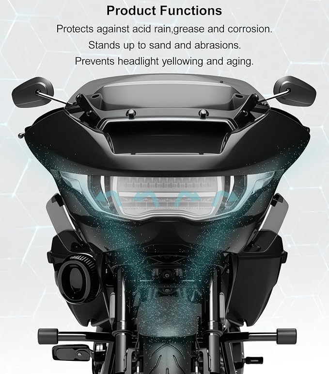 Headlight Lens Headlamp Protection Headlight Cover Compatible with Harley CVO Road Glide FLTRXSE 2023-2025 & Road Glide/ST 2024-2025 (Clear)