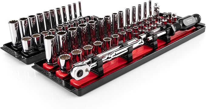 TEKTON 1/4 Inch Drive 12-Point Socket and Ratchet Set, 57-Piece | SKT03302
