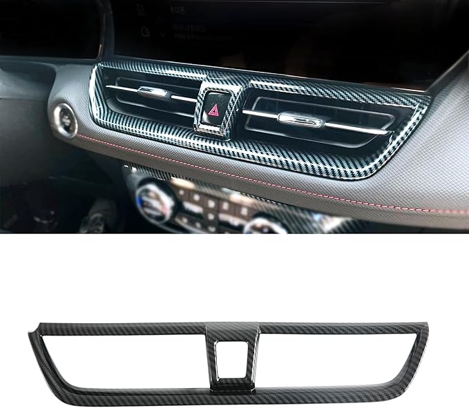 Center Console Dash Middle AC Air Condition Vent Panel Outlet Cover Trim for Chevrolet Trailblazer 2024-2026 Interior Accessories (Imitation Carbon Fiber Pattern)
