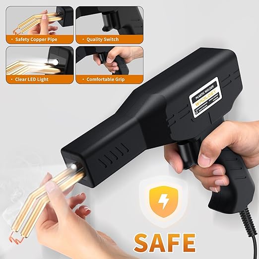 Plastic Welder, 1200PCS Staples, Plastic Welding Kit, Must Have for DIYers, Instant On/Off, Welder Kit, Bumper Repair, Portable Toolbox (Black)