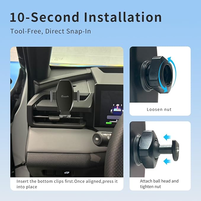 Car Phone Holder for Toyota RAV4 2026,Vehicle-Specific Driver-Side Left Air Vent Phone Mount,One-Button Quick Release 360° Rotation Cell Phone Holder,Hands-Free RAV4 Interior Accessories