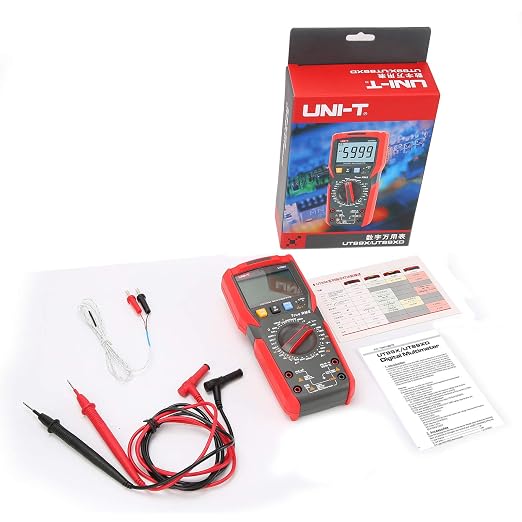 UNI-T Digital Multi Meter UT89X 6000 Counts True RMS Sine Wave Measurement Live Wire Test AC DC Voltage Current Ohm Capacitance Frequency Temperature Probe Diode Continuity Dual Range NCV hFE