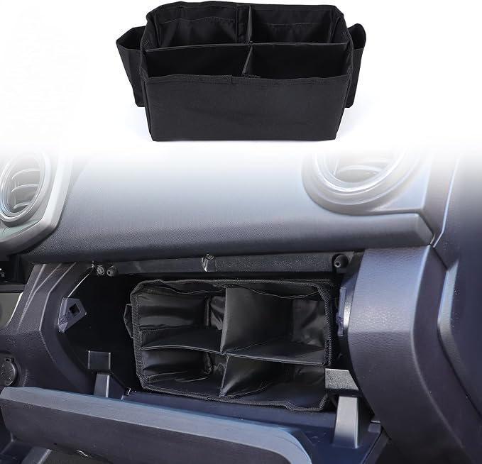 CHEAYAR Glove Box Dividers Organizer Compatible with Toyota Tacoma 2016 2017 2018 2019 2020 2021 2022 2023, Insert Compartment Center Console Tray Secondary Storage Accessories (Glove box bag)