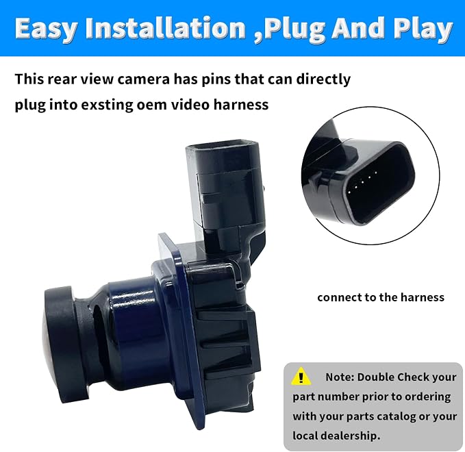 Rear View Back Up Camera Compatible with Lincoln Navigator 2015-2017 Replaces FL7Z19G490B FL7Z-19G490-B