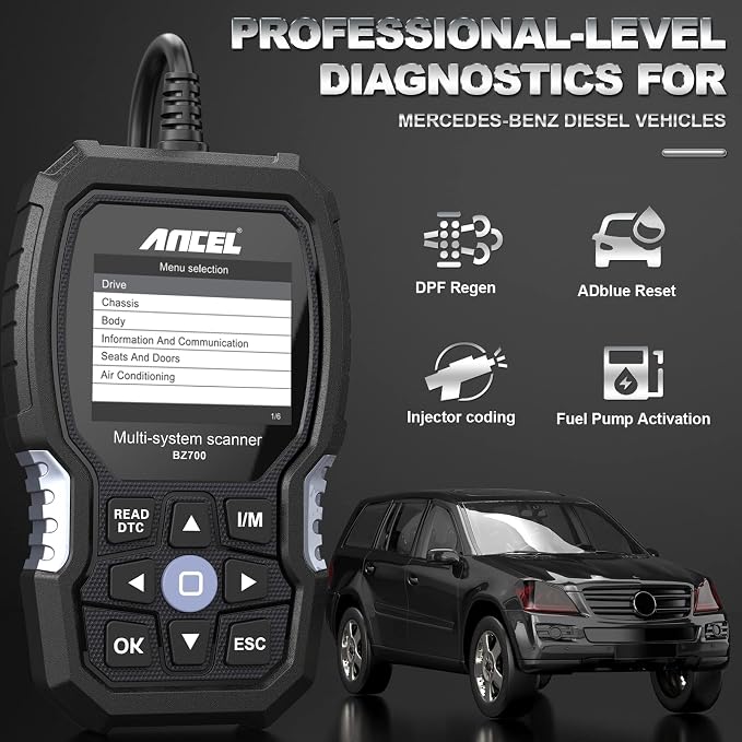 ANCEL AD310 Universal OBD II Scanner with ANCEL BZ700 Scanner for Mercedes Benz Sprinter Smart
