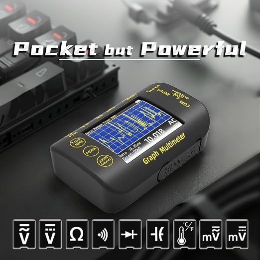BSIDE 20000 Counts Digital Multimeter Date Recorder, 1uV/1000V Photovoltaic/Miners Voltmeter Tester, TRMS with Rechargeable, Measures Capacitance Diode MAX/MIN/PEAK Voltage Temperature Ohm Continuity