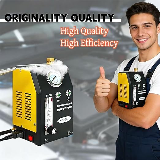Smoke Machine with Built-in Air Pump, Pressure Gauge and Adjustable Flow Meter, 12V DC EVAP, Vacuum, Automotive Smoke Machine for Cars, Motorcycles, Trucks, Boats, ATVs