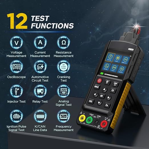 DM303 Multimeter Oscilloscope,Handheld Digital Automotive Oscilloscope Multimeter,Voltage,Current,Resistance,Automotive Circuit,Cranking,Injector,Relay,Analog Signal Test