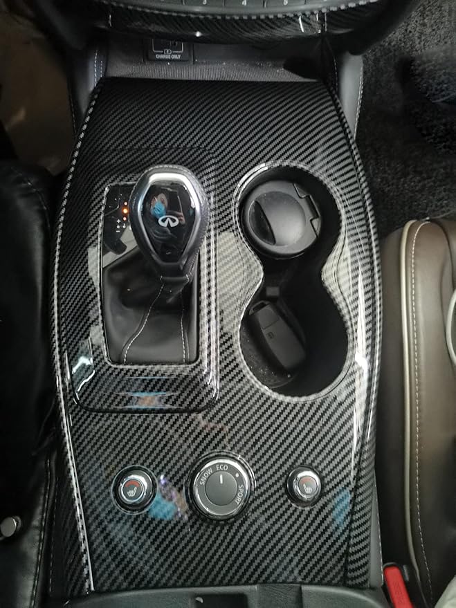 for Infiniti QX60 Carbon Fiber Central Control Gear Panel Cover Trim Accessories for 2018-2020 Infiniti QX60