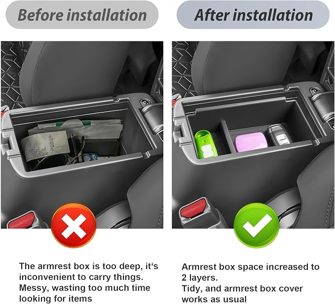 SKTU for 2021-2025 Mitsubishi Outlander Sport Accessories Center Console Organizer 2021-2025 Outlander Sport Console Tray 2021-2025 Outlander Sport ABS Insert Console Organizer (Not for Outlander)