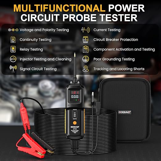 GODIAG Power Circuit Probe Tester, Auto Short Circuit, Relay Fuse Tester, Voltage Tester, 6V 40V DC Auto Electrical System Test Tool Kit, Diode Resistance Check for Motorcycle Trucks