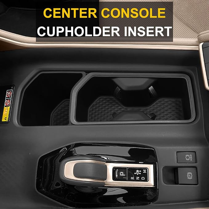 for Toyota Grand Highlander XLE/Hybrid Max/Platinum Accessories 2026 2025 2024 Center Console Cup Holder Liner Insert - TPE, 2 Pack Protector Cup Drink Coaster