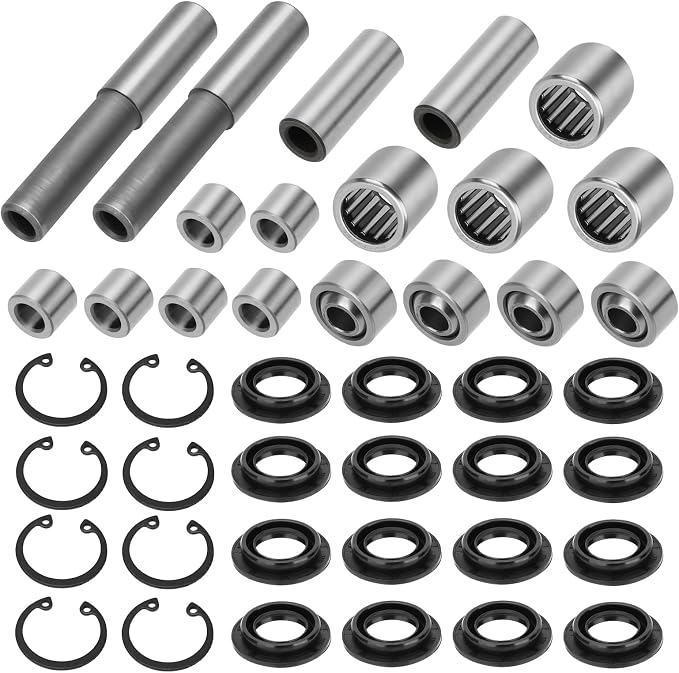 Front Uppper & Lower A Arm Bearing Seal Shaft Rebuild Repair Kit 2 Side for Kawasaki Brute Force 650 4x4i 2006-2013 Brute Force 750 4x4i 2005-2011