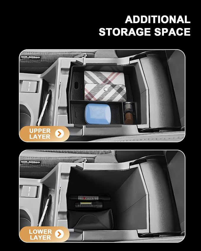ECOZEN 2025 Forester Center Console Organizer - For 2025 Subaru Forester/Hybrid Armrest Box Organizer Storage Tray For 2025 Forester(Base/Premium/Sport/Limited/Touring) Accessories ABS