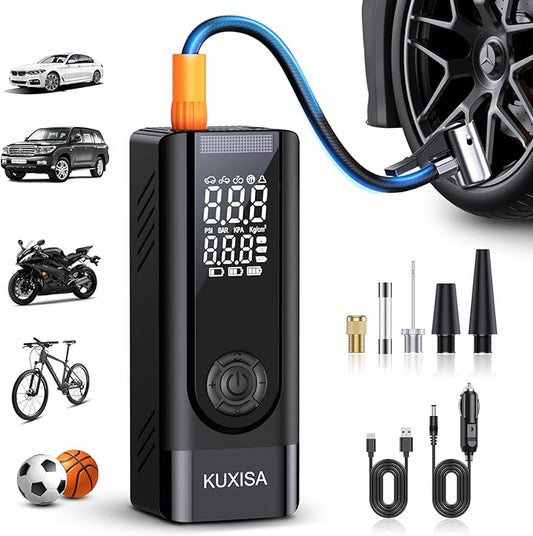 Tire Inflator Portable Air Compressor, 180PSI Air Compressor with Digital Pressure Gauge, 3X Faster Portable Air Pump for Car, Motorcycle, Bicycle, Ball and More(Black)