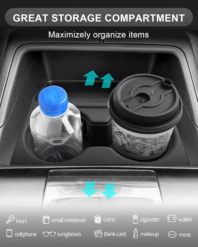 CDEFG for 2026 Mazda CX5 Center Console Organizer Cup Holder Cover | 2026 Mazda CX-5 (S/Select/Preferred/Premium/Premium Plus) Accessories Silicone Front Cup Holder Insert