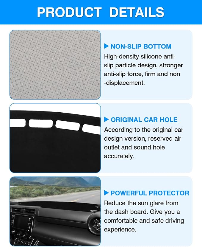 Autorder Dashboard Cover Mat for Toyota GR86/Subaru BRZ 2022-2025 2026 Accessories Dash Cover Flannel Dash Mat Sunshade Glare UV Rays Protector