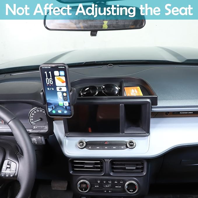 CHEAYAR Dashboard Storage Box Fit for Ford Maverick 2022, ABS Dash Panel Tray Organizer, Dash Tray Phone Holder Mount with Storage Box, Dash Center Console Table Storage Tray (Type A)